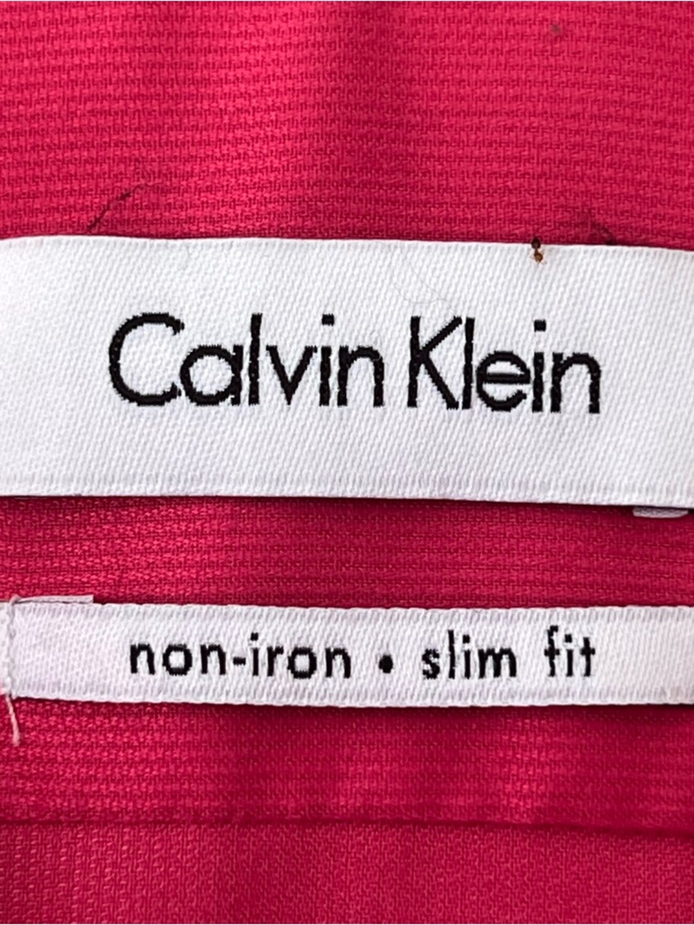 Calvin Klein Men Slim Fit Button-Up Shirt Bright Pink Non-iron Size 15.5 (32/33) - Picture 2 of 14